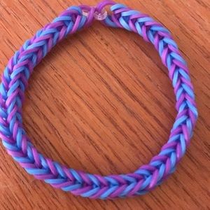 blue and dark purple loom band bracelet
